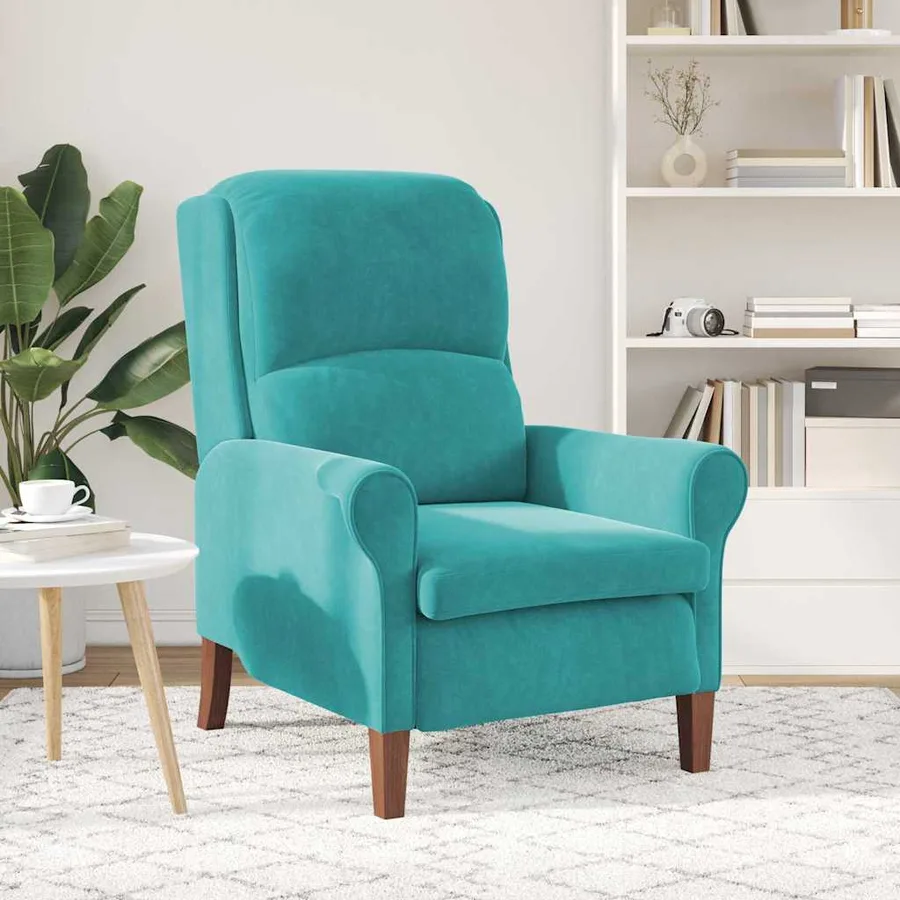 fauteuil Turquoise Velours - 3