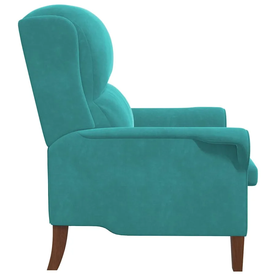 fauteuil Turquoise Velours - 5