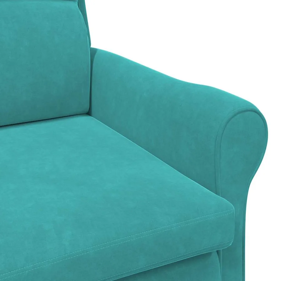 fauteuil Turquoise Velours - 7