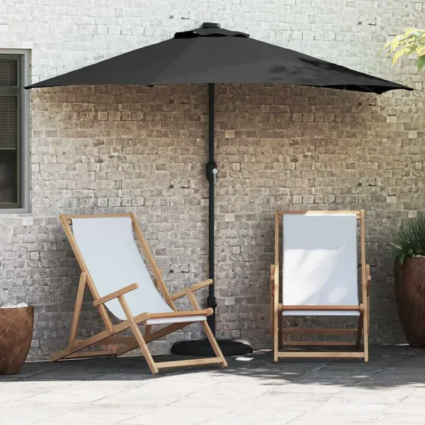 Parasol de jardin Noir 294 x 150 x 224 cm Polyester et Acier