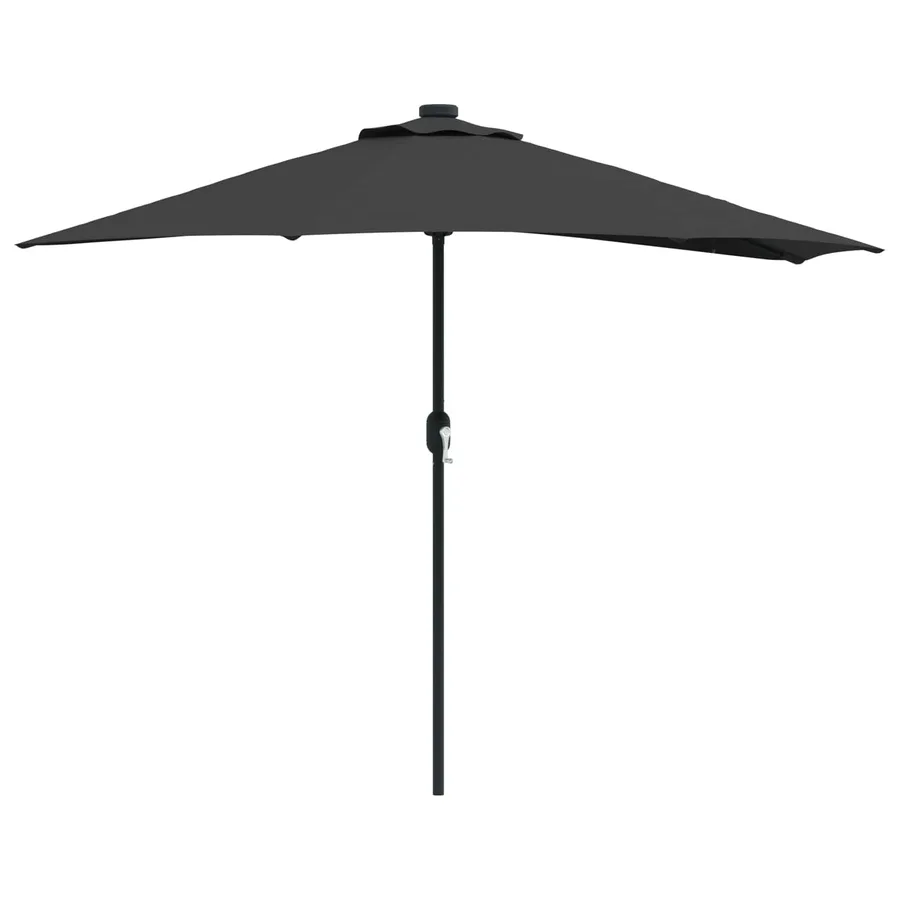 Parasol de jardin Noir 294 x 150 x 224 cm Polyester et Acier - 2