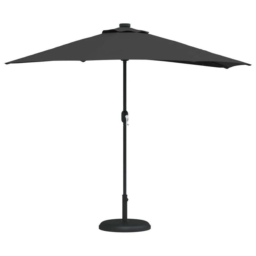 Parasol de jardin Noir 294 x 150 x 224 cm Polyester et Acier - 3