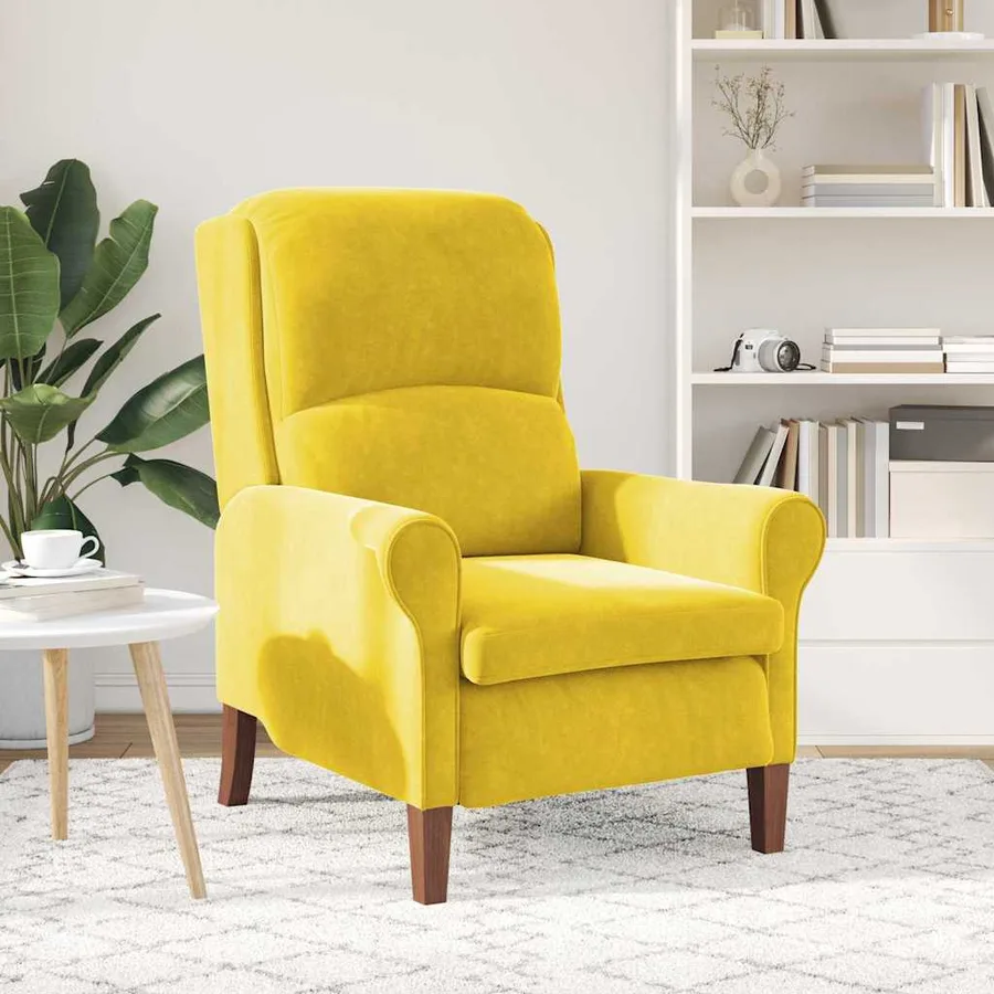fauteuil Jaune Velours - 3