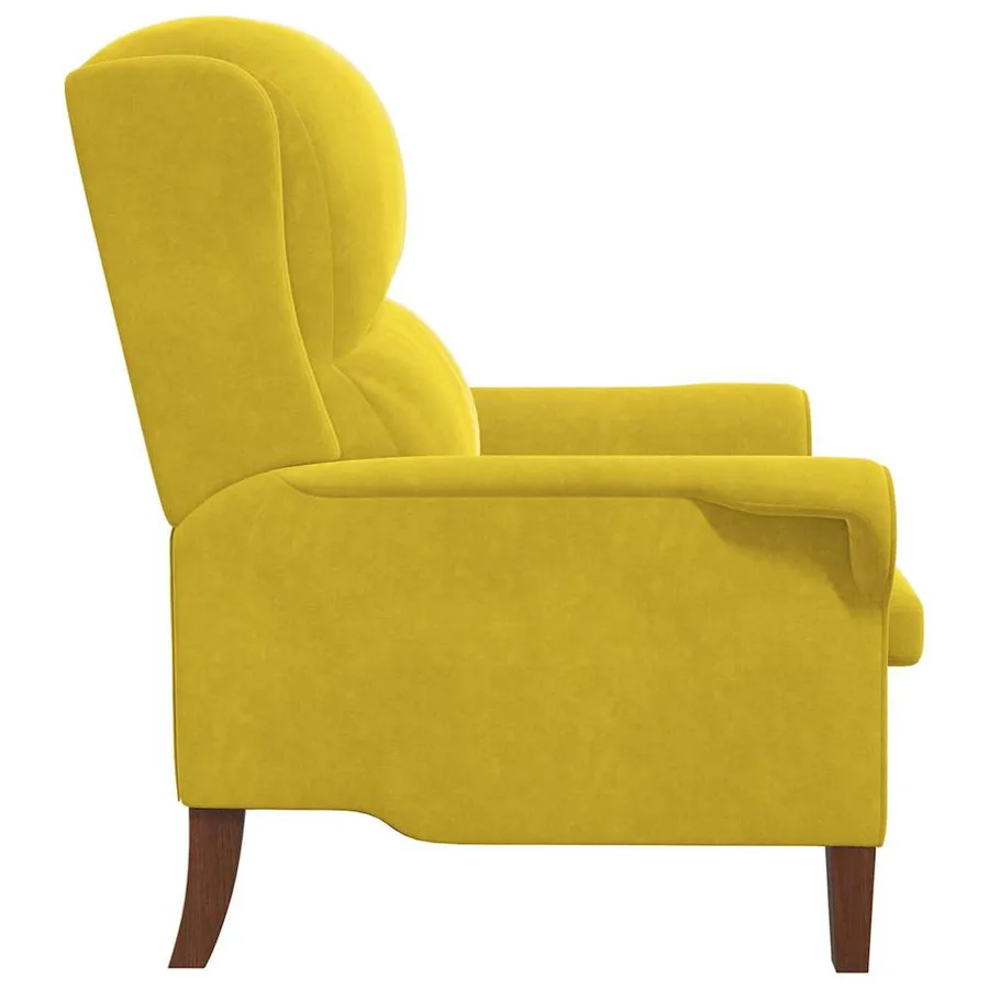 fauteuil Jaune Velours - 5
