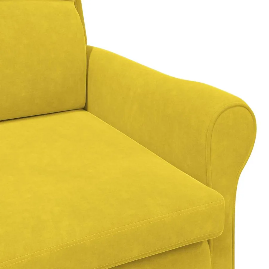 fauteuil Jaune Velours - 7