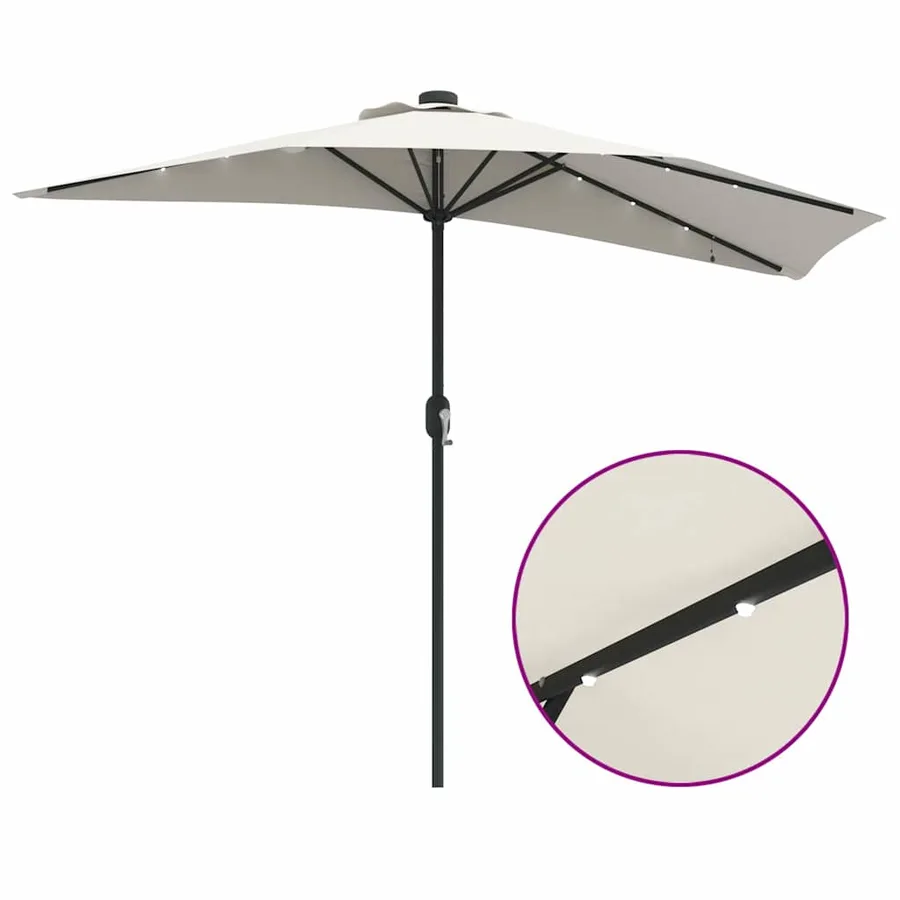 Parasol de jardin Sable 294 x 150 x 224 cm Polyester et Acier - 11