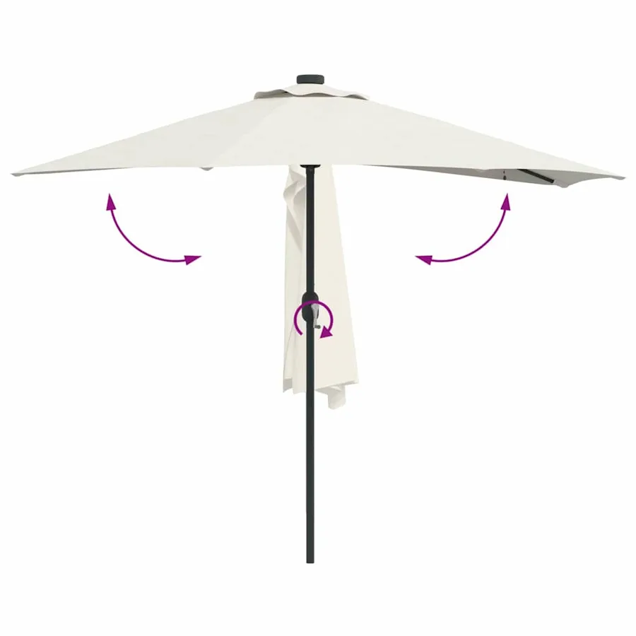 Parasol de jardin Sable 294 x 150 x 224 cm Polyester et Acier - 9