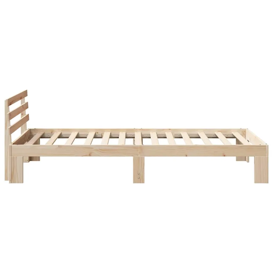 Cadre de lit avec tête de lit Naturel 90 x 190 cm Pin massif - 6