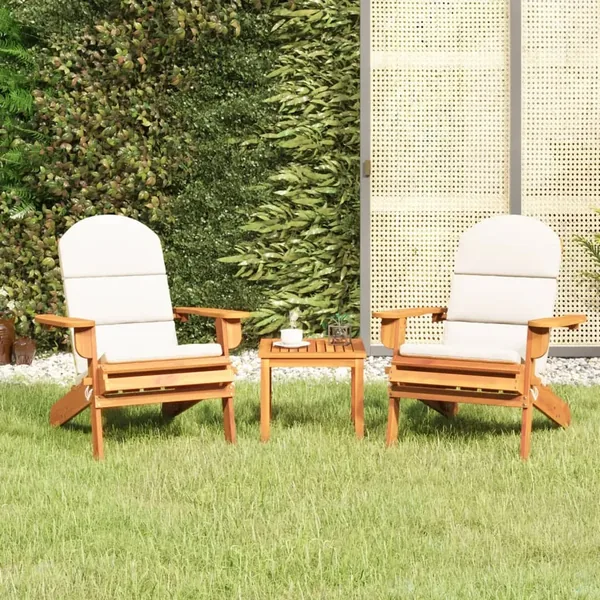 Ensemble de salon de jardin Adirondack 3 pcs bois acacia solide