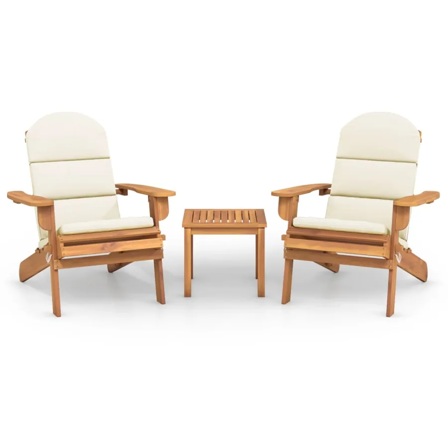 Ensemble de salon de jardin Adirondack 3 pcs bois acacia solide - 2