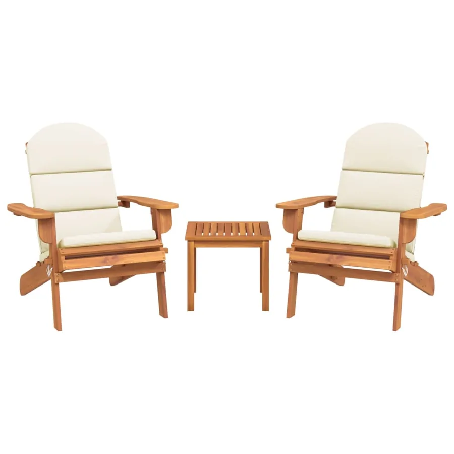 Ensemble de salon de jardin Adirondack 3 pcs bois acacia solide - 3
