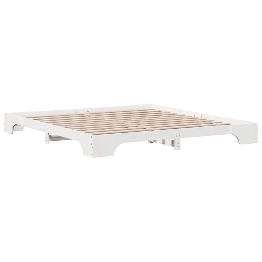 Cadre de lit Blanc 180 x 200 cm Pin massif - 7