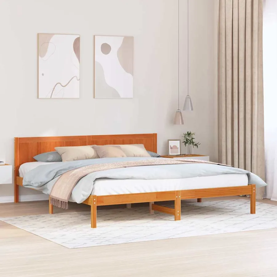 Cadre de lit Marron 180 x 200 cm Bois de pin massif