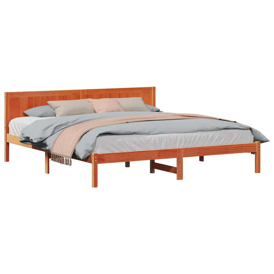 Cadre de lit Marron 180 x 200 cm Bois de pin massif - 2