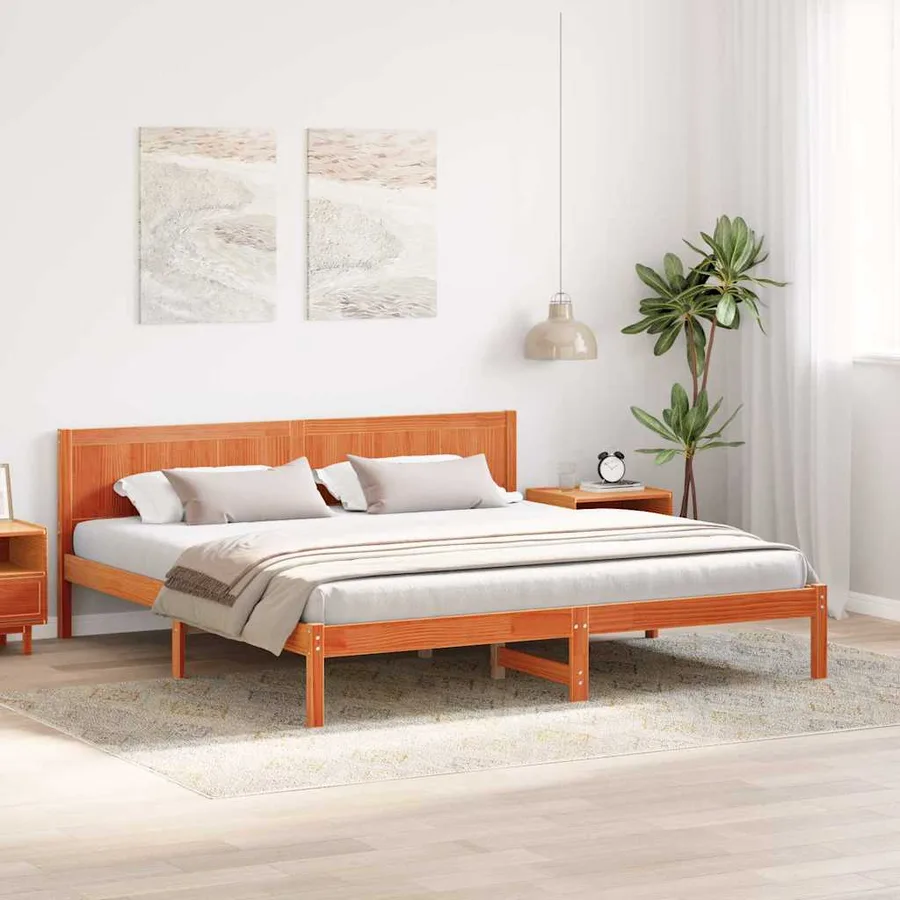 Cadre de lit Marron 180 x 200 cm Bois de pin massif - 3