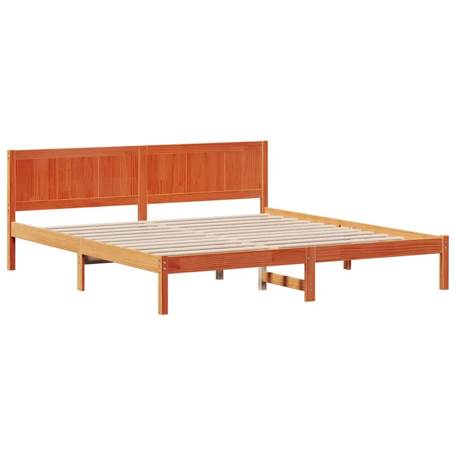 Cadre de lit Marron 180 x 200 cm Bois de pin massif - 4