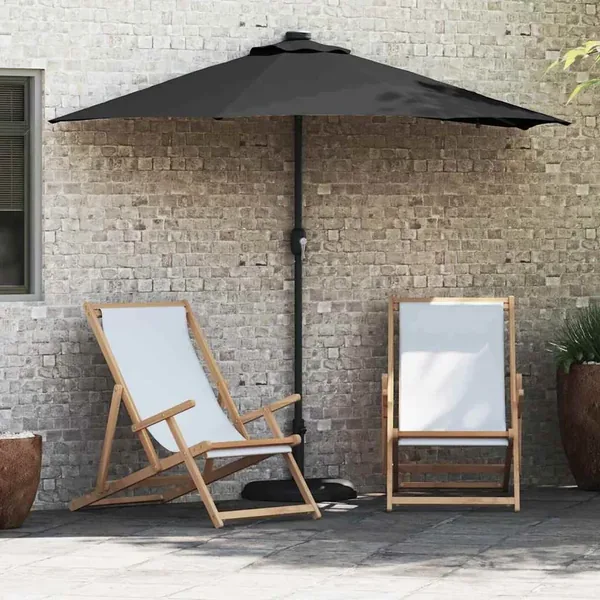 Parasol de jardin Noir 294 x 150 x 223 cm Polyester et Acier