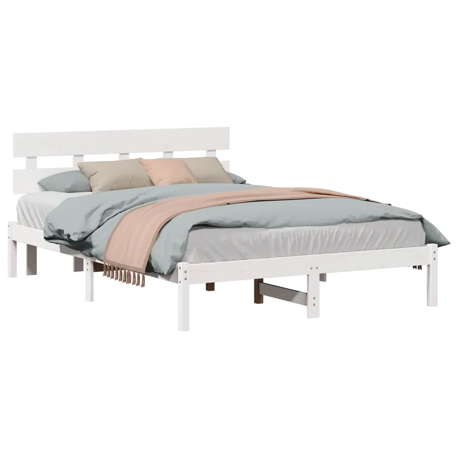Cadre de lit Marron 140 x 200 cm Bois de pin massif