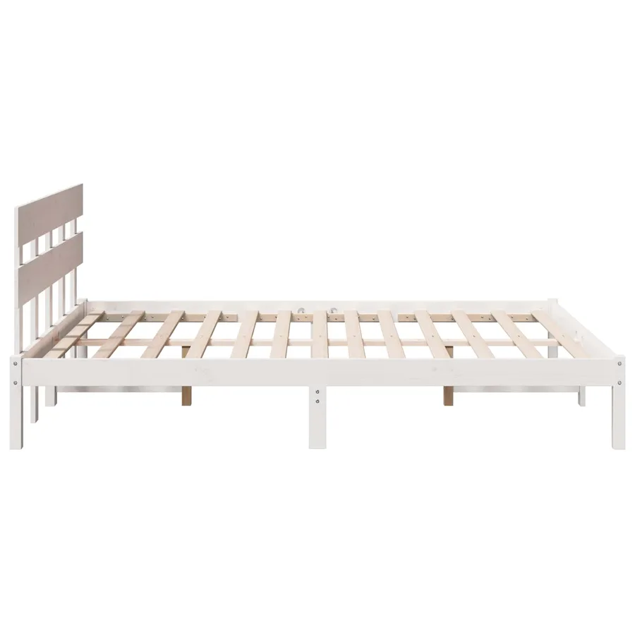 Cadre de lit Marron 140 x 200 cm Bois de pin massif - 5