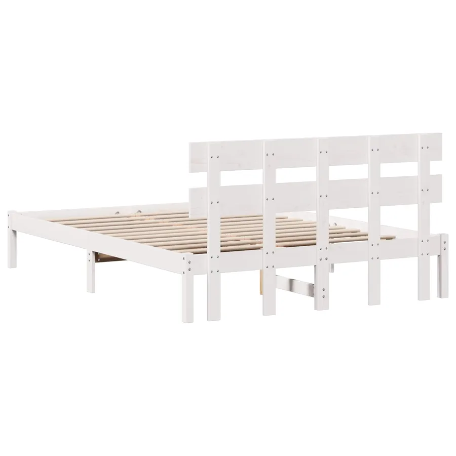 Cadre de lit Marron 140 x 200 cm Bois de pin massif - 7