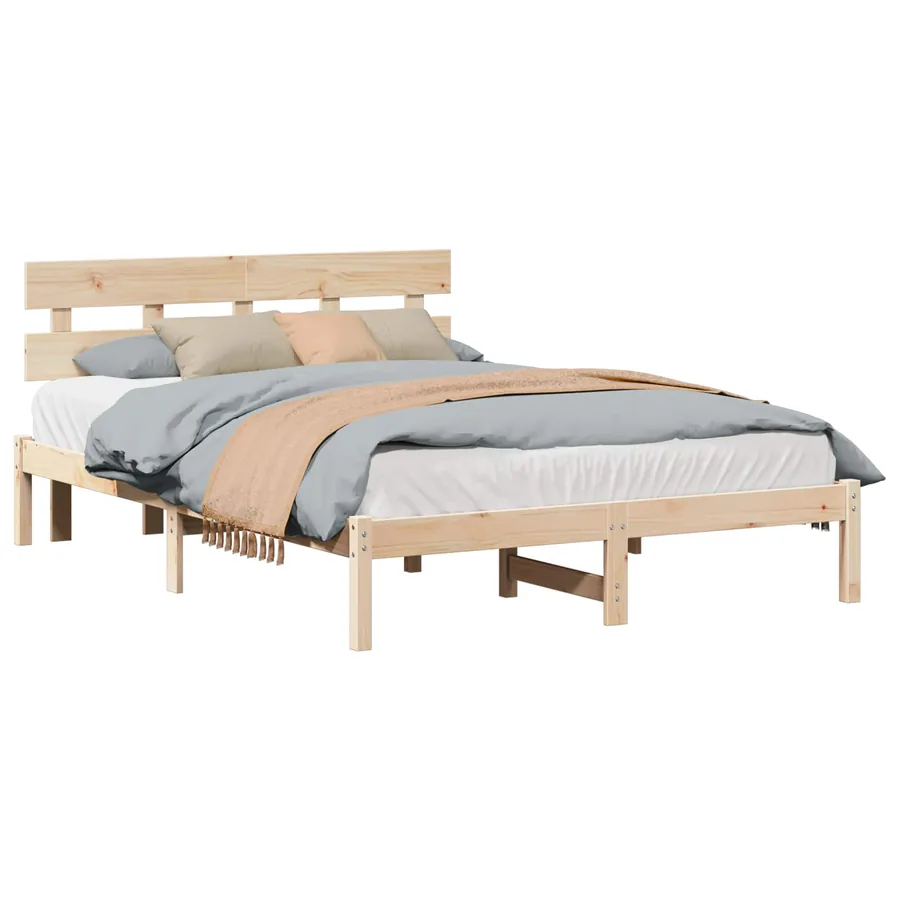 Cadre de lit Marron 160 x 200 cm Bois de pin massif