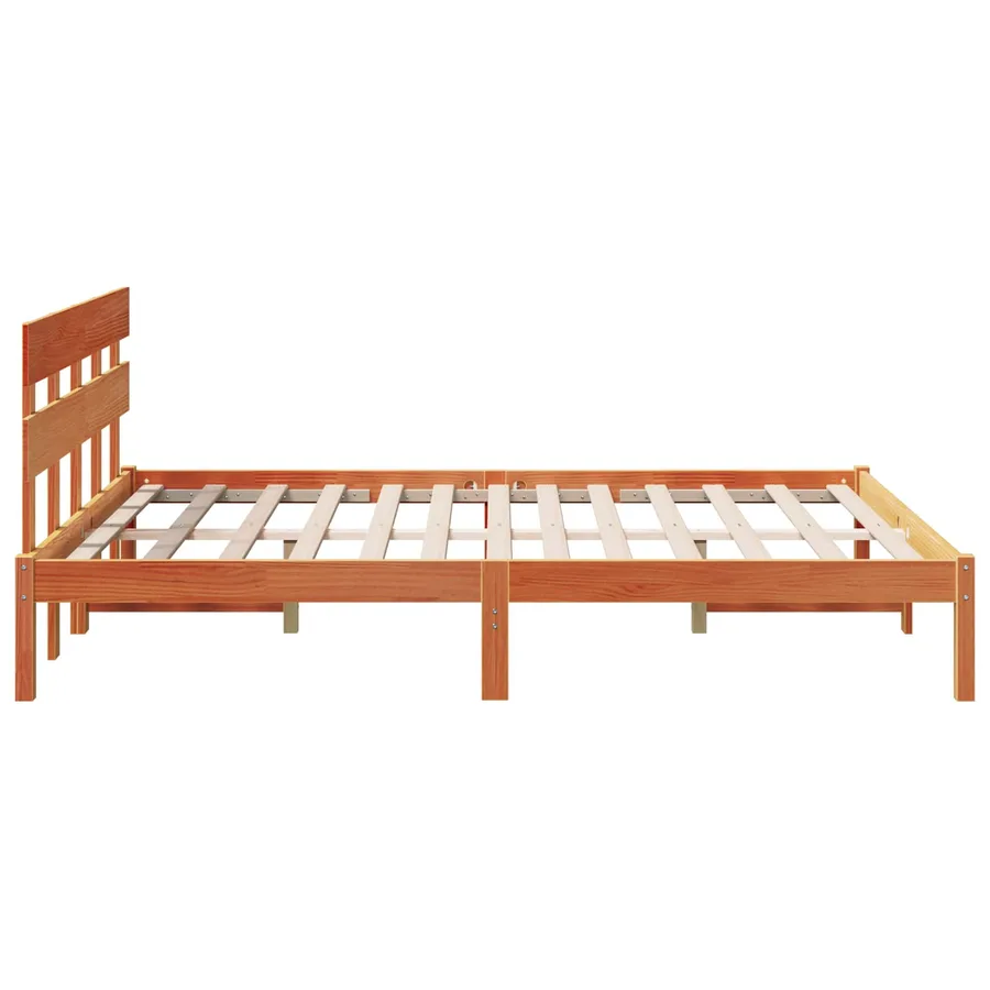 Cadre de lit Marron 160 x 200 cm Bois de pin massif - 6