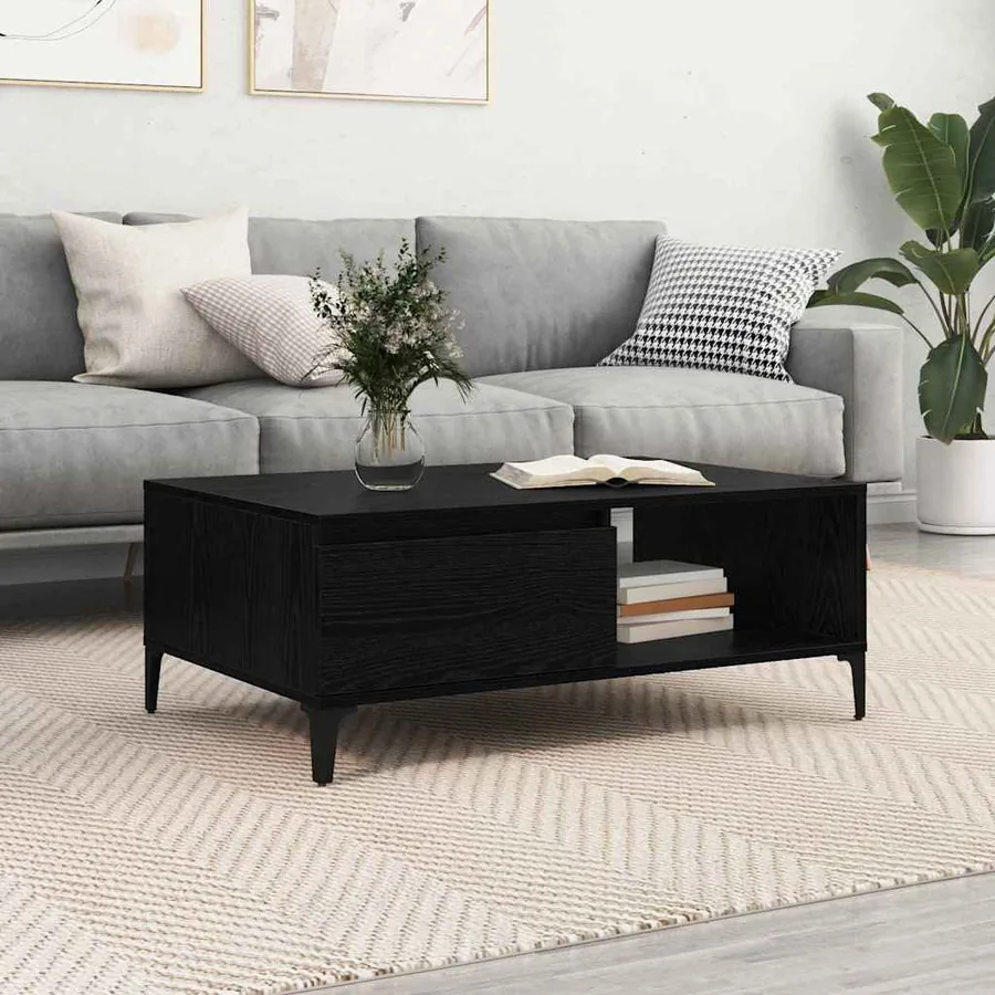 Table basse Chêne noir 90 x 60 x 35 cm Bois d'ingénierie