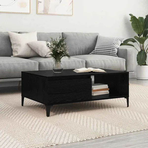 Table basse Chêne noir 90 x 60 x 35 cm Bois d'ingénierie