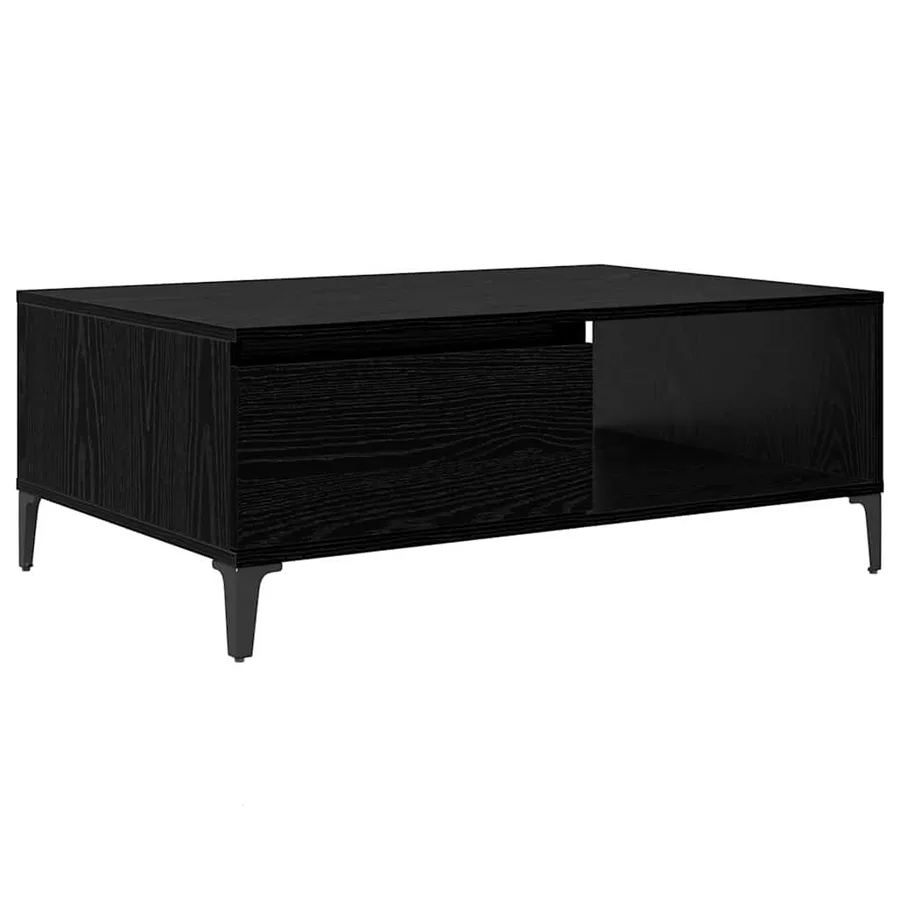 Table basse Chêne noir 90 x 60 x 35 cm Bois d'ingénierie - 2