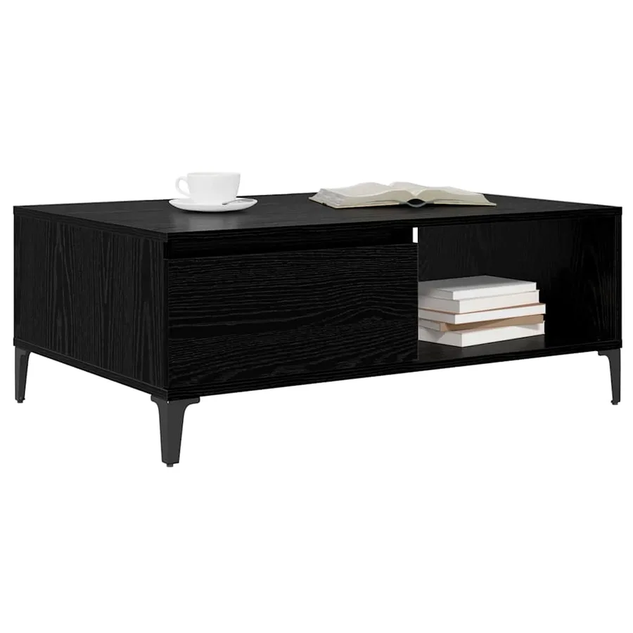 Table basse Chêne noir 90 x 60 x 35 cm Bois d'ingénierie - 3