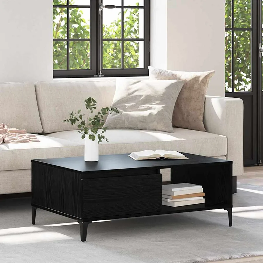 Table basse Chêne noir 90 x 60 x 35 cm Bois d'ingénierie - 4