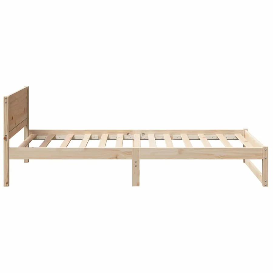 Cadre de lit avec tête de lit Naturel 90 x 190 cm Pin massif - 6