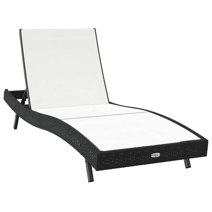 Transat 3 pcs Noir et Blanc 197 x 70 x 82 cm polyrotin - 5