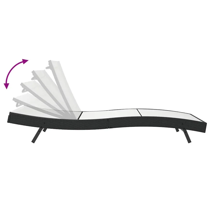 Transat 3 pcs Noir et Blanc 197 x 70 x 82 cm polyrotin - 9