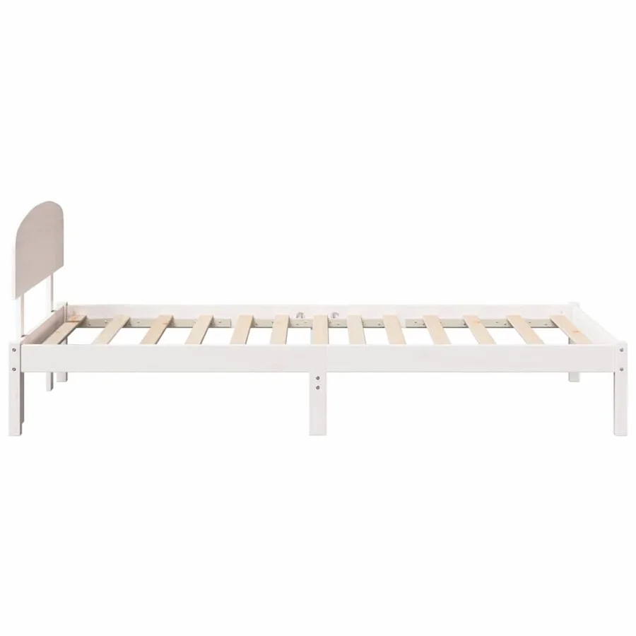 Cadre de lit avec tête de lit Blanc 100 x 200 cm Pin massif - 6