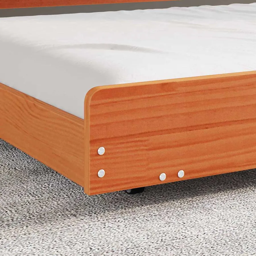 Cadre de lit Marron 90 x 200 cm Bois de pin massif - 4