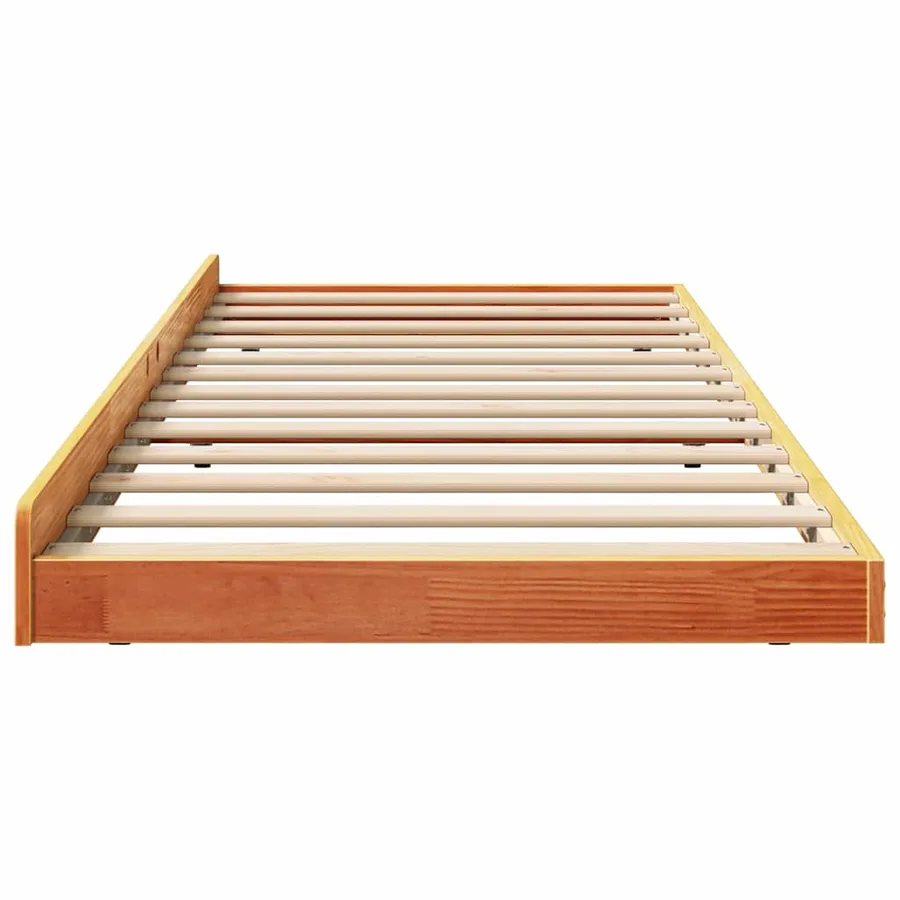 Cadre de lit Marron 90 x 200 cm Bois de pin massif - 6