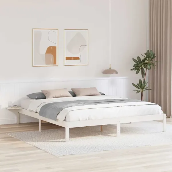 Cadre de lit Blanc 180 x 200 cm Pin massif
