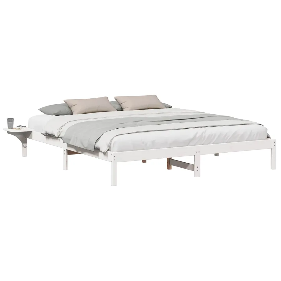Cadre de lit Blanc 180 x 200 cm Pin massif - 2