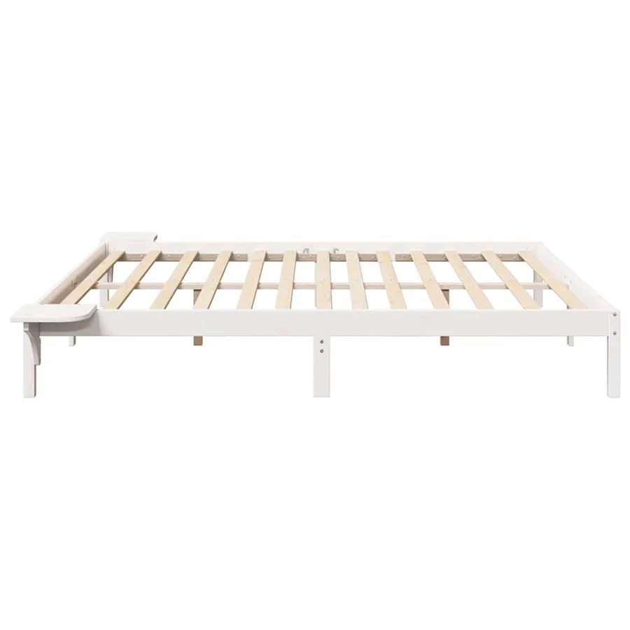 Cadre de lit Blanc 180 x 200 cm Pin massif - 6