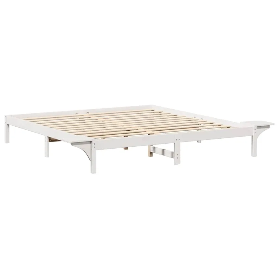 Cadre de lit Blanc 180 x 200 cm Pin massif - 7