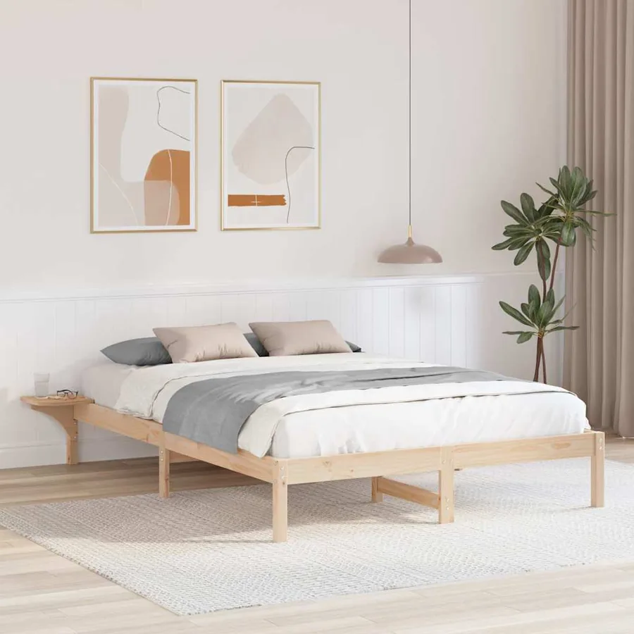 Cadre de lit Naturel 140 x 200 cm Pin massif