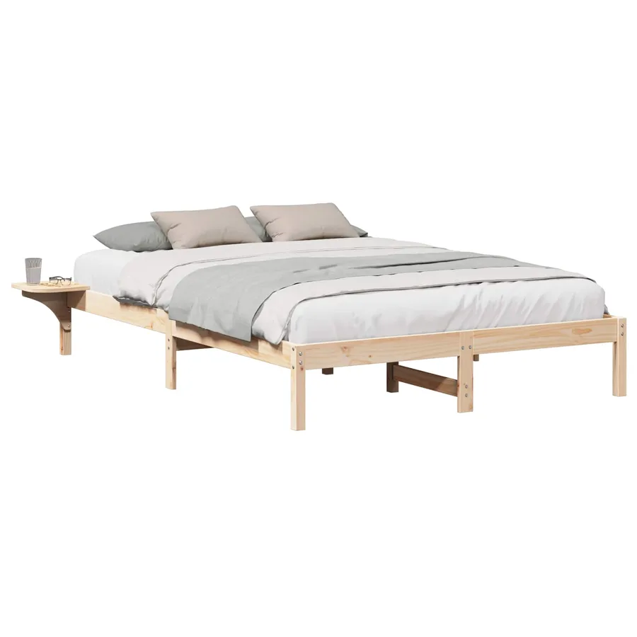 Cadre de lit Naturel 140 x 200 cm Pin massif - 2