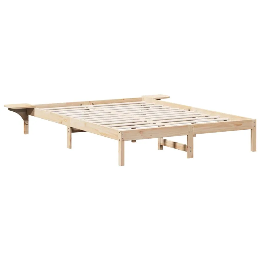 Cadre de lit Naturel 140 x 200 cm Pin massif - 4