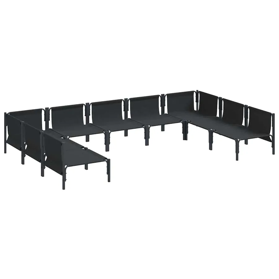 Ensemble de canapé de jardin avec coussin 9 pcs Noir Acier - 5