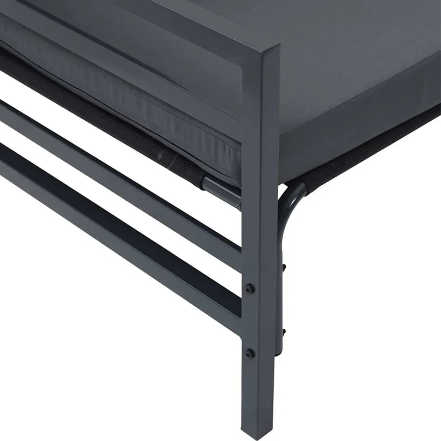 Ensemble de canapé de jardin avec coussin 13 pcs Noir Acier - 8