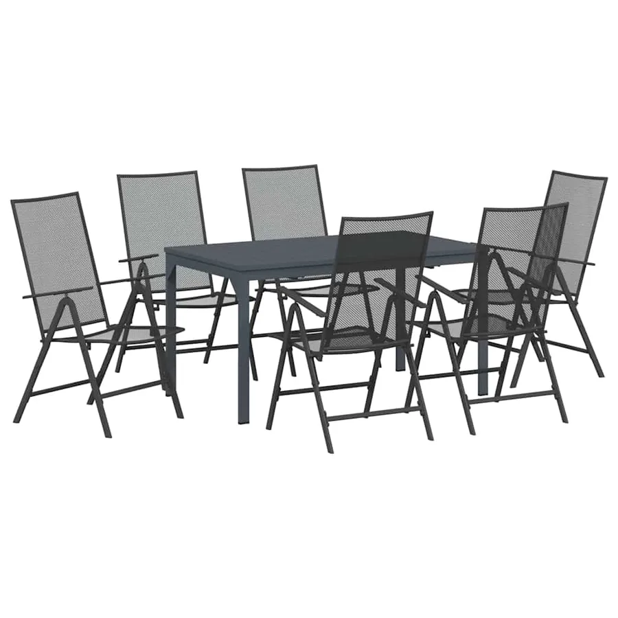 Ensemble de salle à manger pour jardin 7 pcs Anthracite - 2