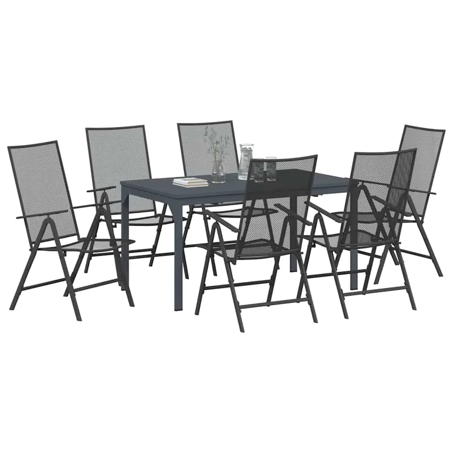 Ensemble de salle à manger pour jardin 7 pcs Anthracite - 3