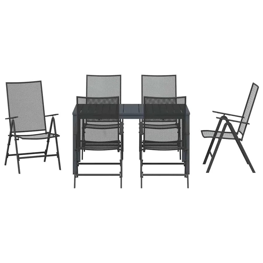 Ensemble de salle à manger pour jardin 7 pcs Anthracite - 7