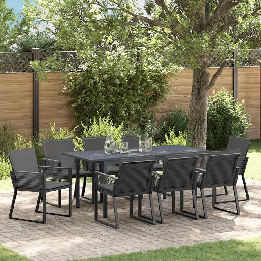 Ensemble de salle à manger pour jardin 9 pcs Anthracite
